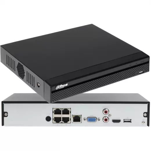 Видеорегистратор IP Dahua DHI-NVR2104HS-P-4KS2 4-х канальный/HDD: 1/PoE